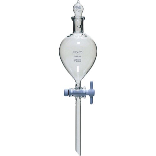 TGK 透明摺合球形分液ロート 球栓 100mL