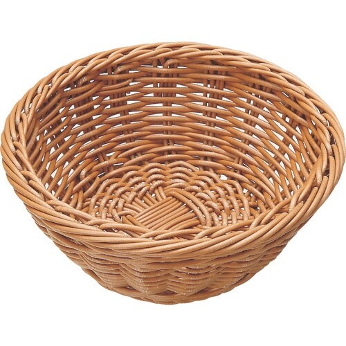 TKG 萬洋 樹脂バスケット 丸型 茶 91−07