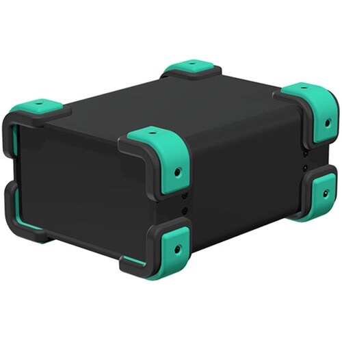 タカチ コーナーガード付アルミケース ブラック/エ