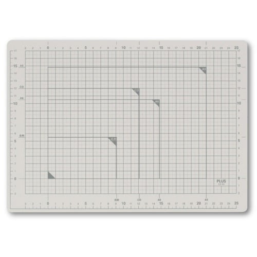 PLUS 48570)カッターマット A4 LGY