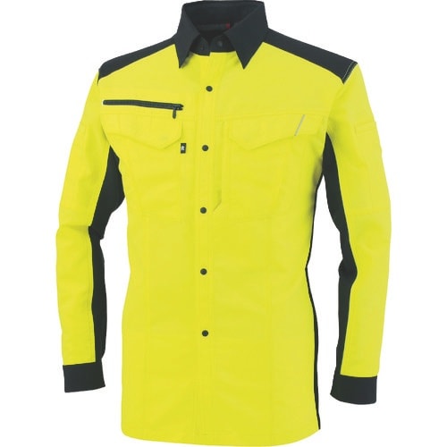 コーコス 長袖シャツ フラッシュイエロー Lサイズ