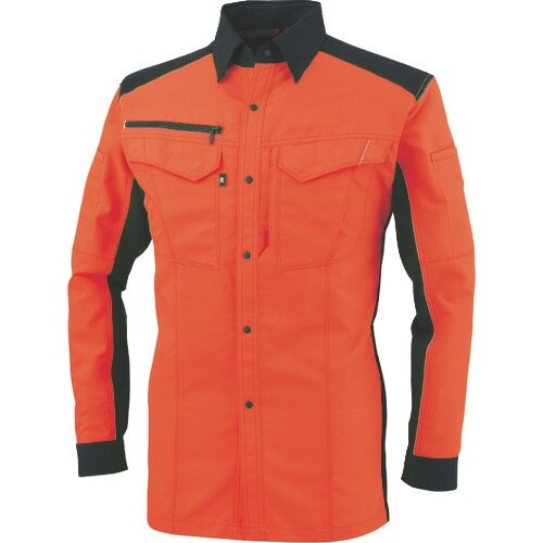 コーコス 長袖シャツ フラッシュオレンジ SSサイ