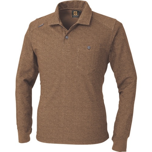 コーコス デニムフィール長袖ポロ キャメル 3Lサ