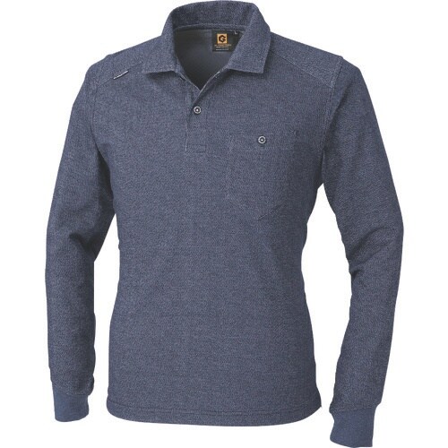 コーコス デニムフィール長袖ポロ インディゴ 4L