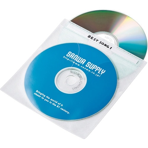 SANWA DVD・CD不織布ケース(ホワイト)