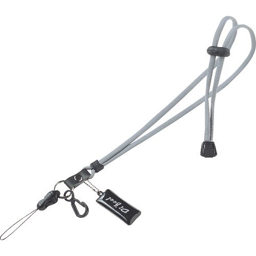 SANWA ネックストラップ(丸紐、グレー)