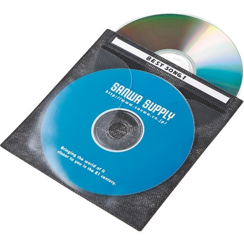 SANWA DVD・CD不織布ケース(ブラック)