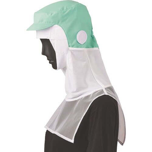 サンペックス ロングフード 衛生帽子 グリーン S