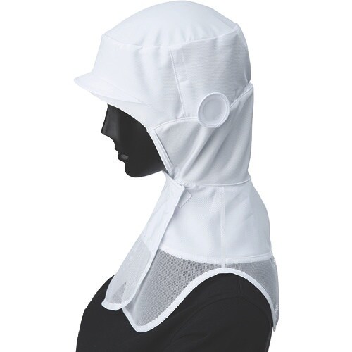 サンペックス ロングフード 衛生帽子 ホワイト S