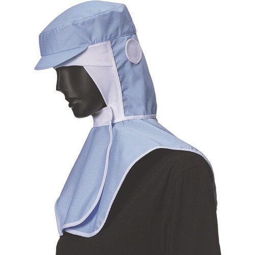 サンペックス ロングフード 衛生帽子 サックス S