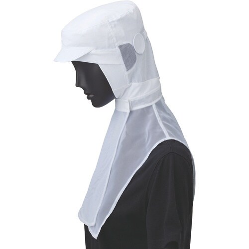 サンペックス ロングフード 衛生帽子 ホワイト L