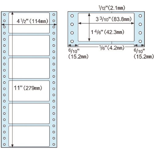 HISAGO ドットプリンタ用ラベル タック6面