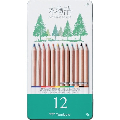 Tombow 缶入色鉛筆S 木物語12色