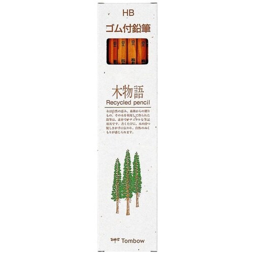 Tombow ゴム付鉛筆 木物語 HB 12本