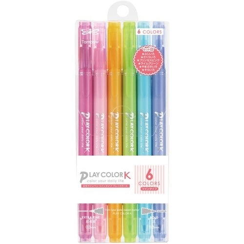 Tombow 水性サインペン プレイカラーK 6色