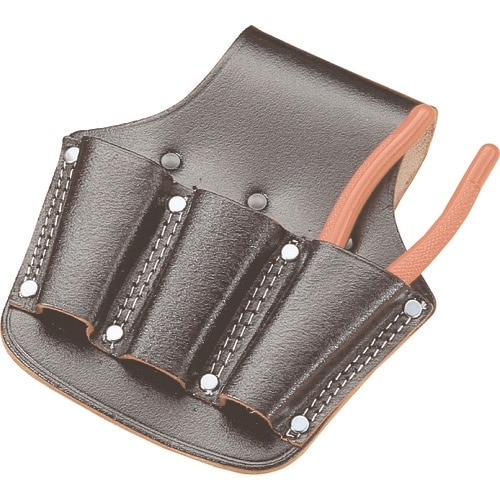 コヅチ 黒床皮ペンチ差し 8インチ用3丁入二重縫い