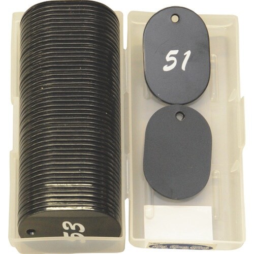 光 クロークチケット用ナンバーチケット 黒 51ー