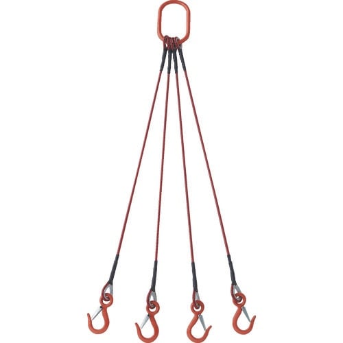 TRUSCO 4本吊玉掛ワイヤロープスリング(カラ