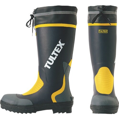 アイトス 安全ゴム長靴 ネイビーXイエロー 24.