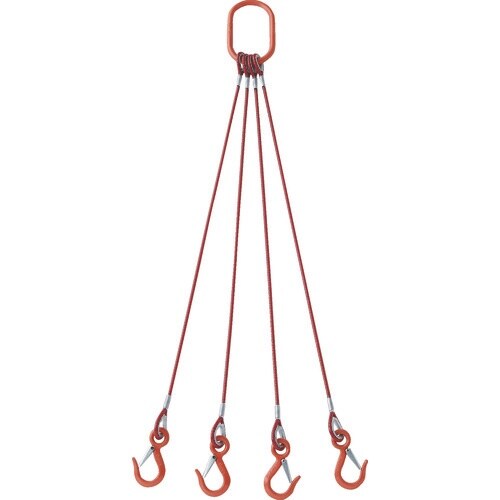 TRUSCO 4本吊玉掛ワイヤロープスリング(カラ