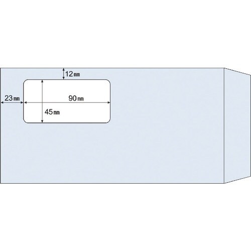 HISAGO 窓つき封筒 長形3号/アクア