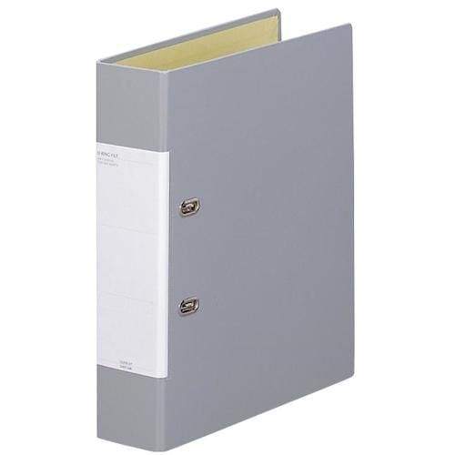 LIHIT D型リングファイル グレー A4