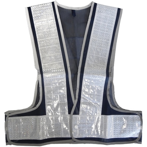 ミズケイ 安全ベスト「フチピカFlash」<紺/白