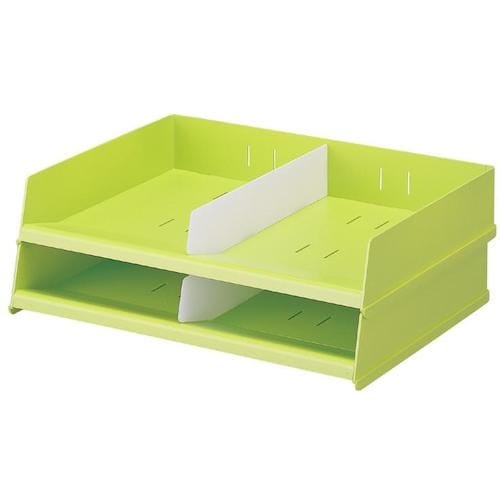 LIHIT フリーサイズレタートレー 黄緑 A4