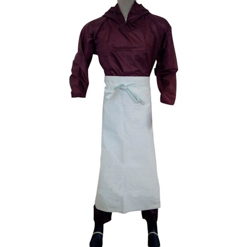 喜多 ビニール腰下前掛 No2210 ホワイト レ