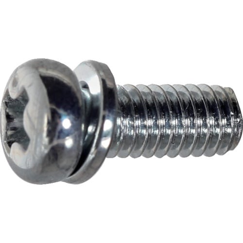 TRUSCO ナベ頭座金組込ねじ 三価白 P=2