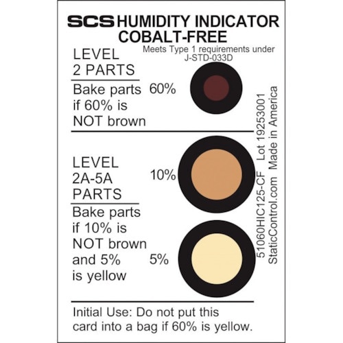 SCS 湿度表示カード 相対湿度5% 10% 60