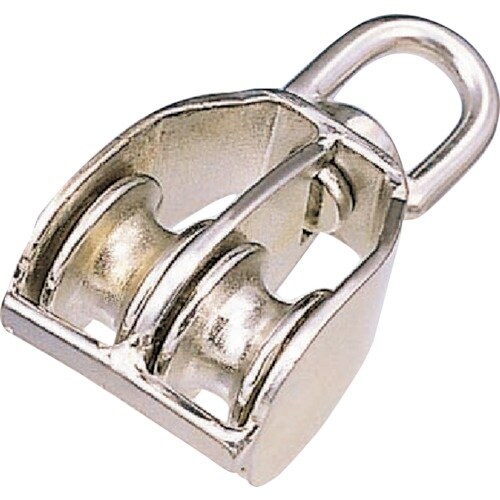 水本 滑車 豆ブロック 2車 車径25mm 車溝幅