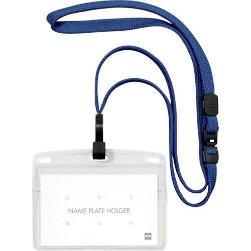 OP 吊り下げ名札 フック式 ヨコ名刺 1枚 青