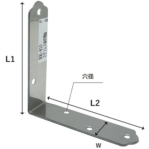 WAKI ステンレス金折隅金 BK−813 150