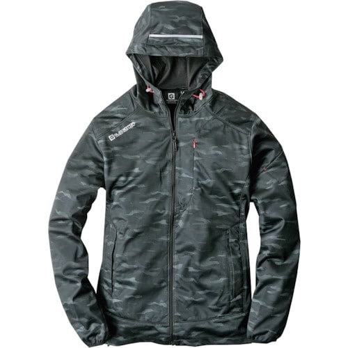 コーコス 防風ストレッチジャケット チャコールカモ