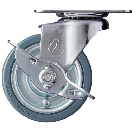 ハンマー プレート式キャスター 自在(ストッパー付