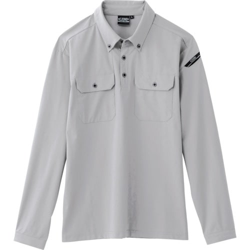 XEBEC 長袖ポロシャツ6085−22−L シル