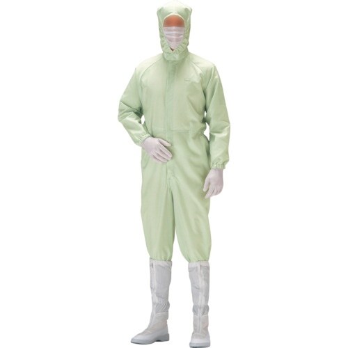 ミドリ安全 クリーンウェア フード一体静電クリーン