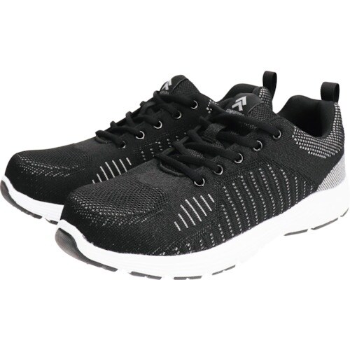 おたふく ニットワークシューズ ブラック×グレー