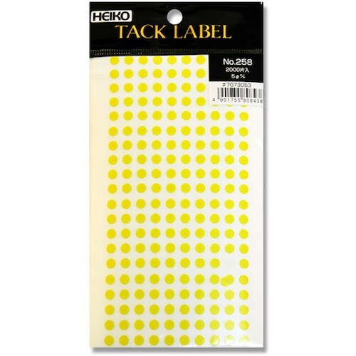 HEIKO タックラベル φ5 No.258 黄色