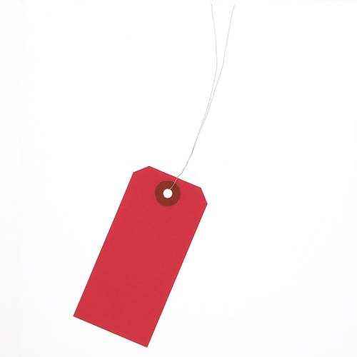 シモジマ 荷札 中 42×90 赤 1000枚入り