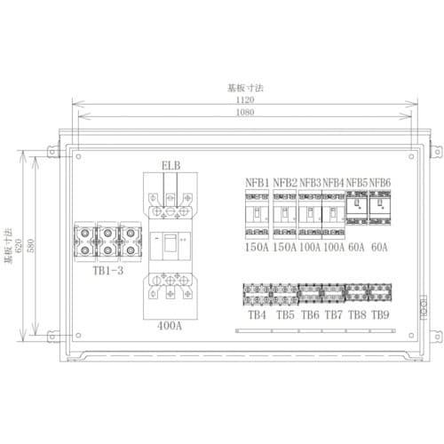 セフティー 仮設動力分電盤 P400−N6 6回路
