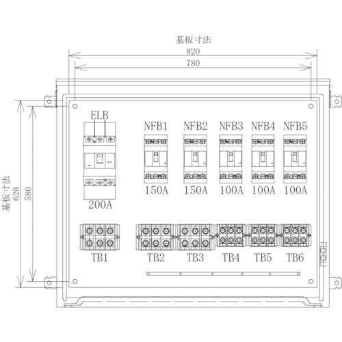 セフティー 仮設動力分電盤 P200−N5 5回路