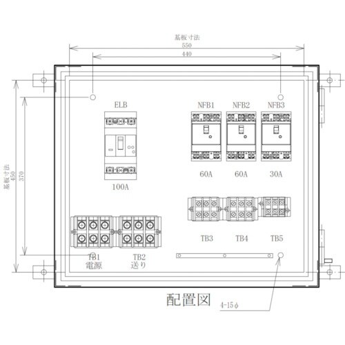 セフティー 仮設動力分電盤 MP100T−N3 主