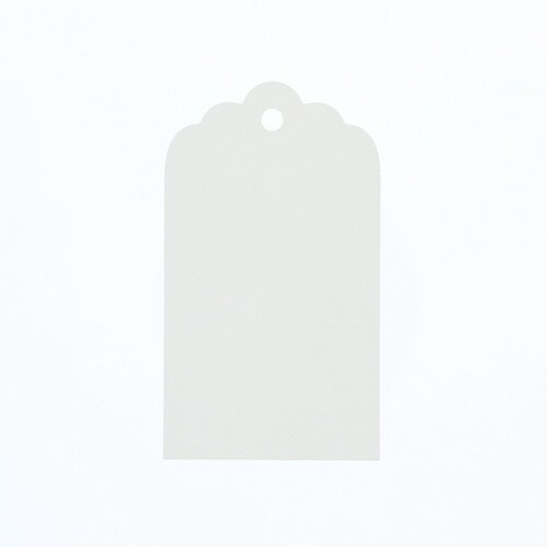 HEIKO ペーパータグ 白無地 スカラップ S