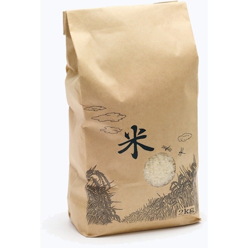 シモジマ 米袋 米柄 テープ 窓付き 2KG 20