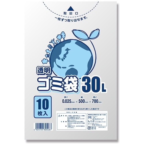 シモジマ ゴミ袋 LD 透明 025 30L 10
