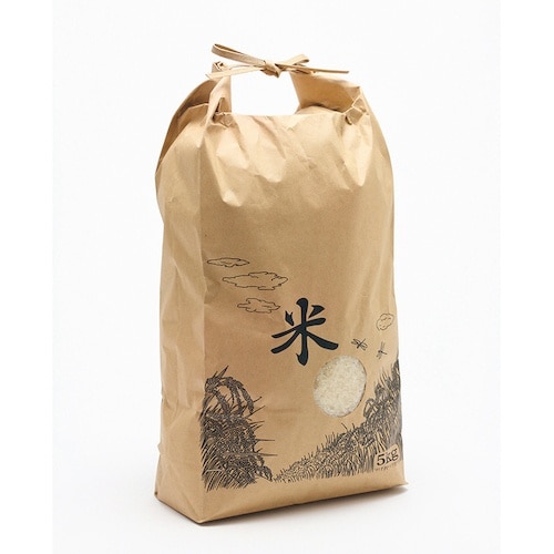 シモジマ 米袋 米柄 バンド 窓付き 3KG 10