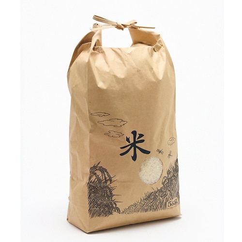 シモジマ 米袋 米柄 バンド 窓付き 5KG 10