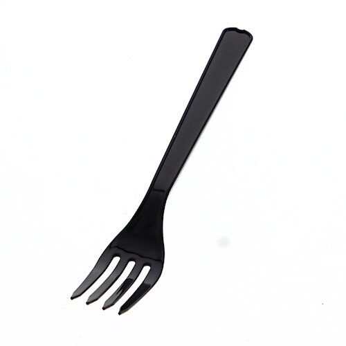 HEIKO プラスチックフォーク 黒 16cm 単
